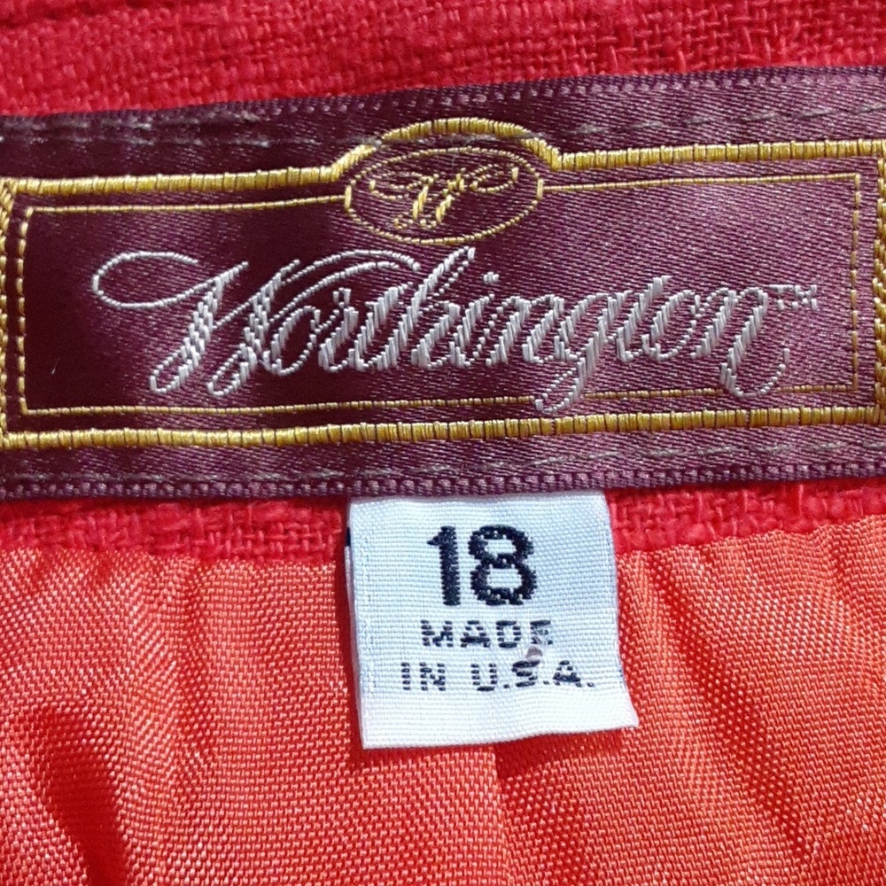 Worthington Vintage Coral Red Blazer Button Up Ladies Size 18 Pockets Made  USA - Picture 6 of 7